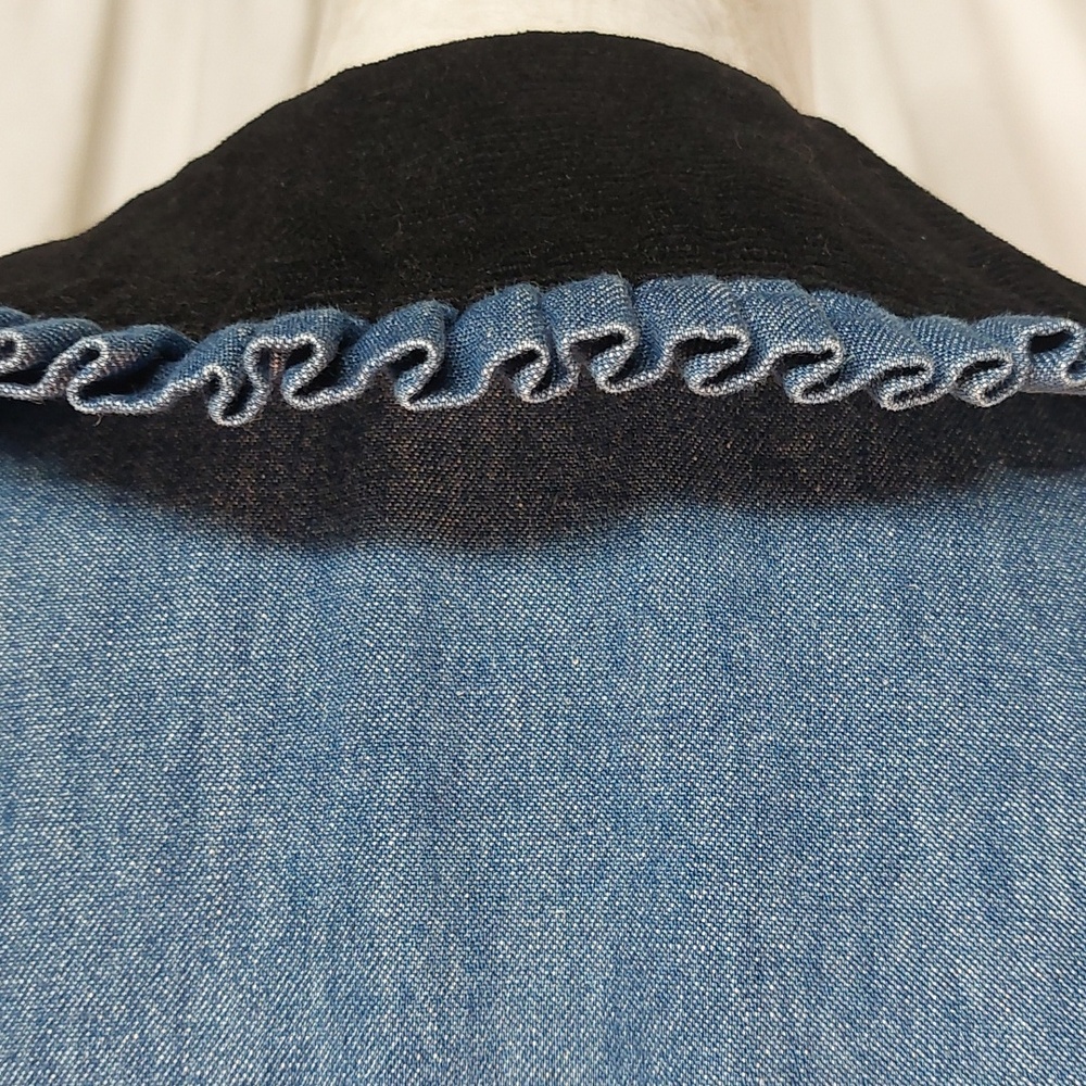 Rare Vintage 90s FADS Prairie Cottagecore Embroidered Denim Prairie Dream Dress - Picture 2 of 14